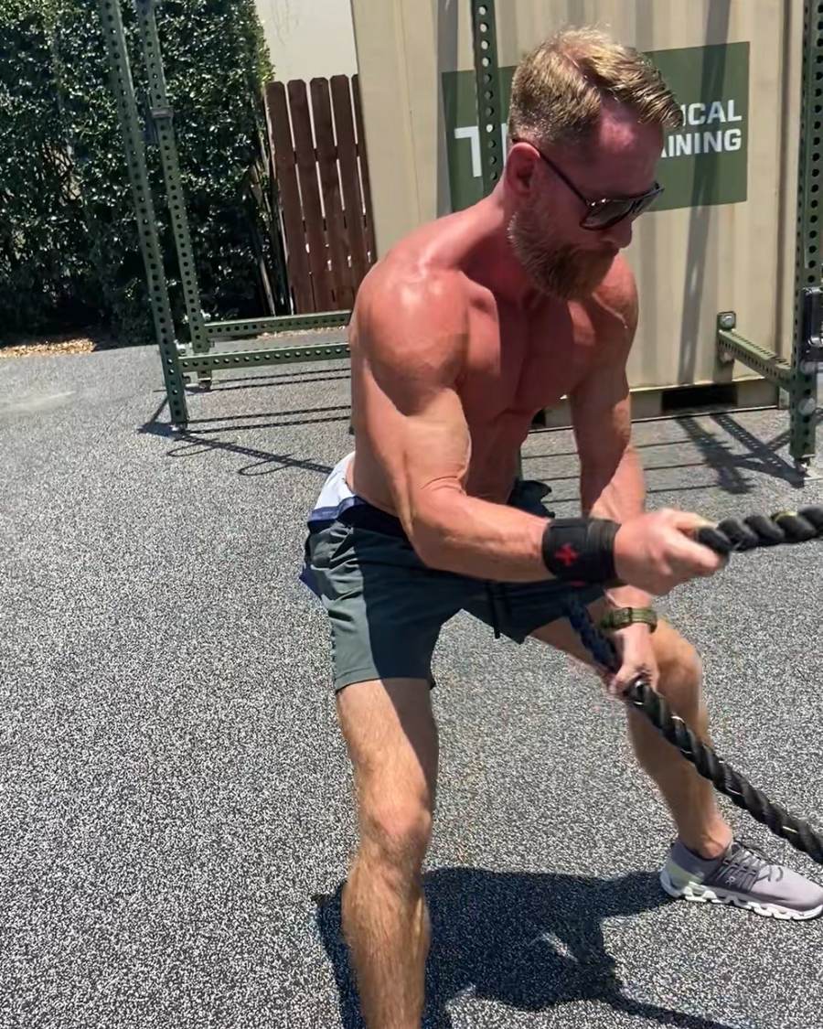 Carl training with battle ropes — Real Lyfe Fitness